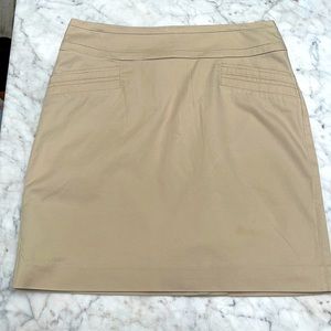 Prich woman’s cotton khaki full lined mini office style skirt
